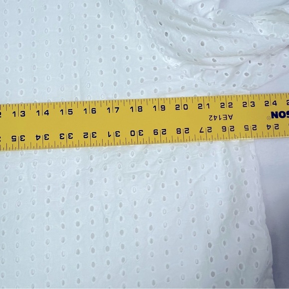 A new day Blouse Womens 2XL White Eyelet Balloon Sleeve Regular Scoop Neck - Picture 4 of 10